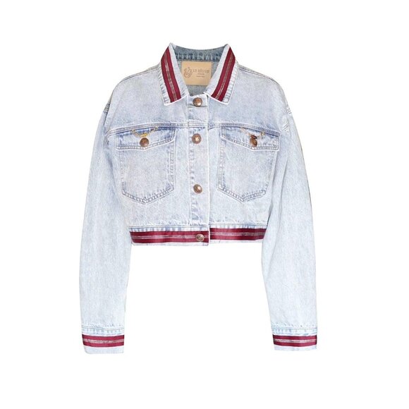 Danielle Denim Jacket with Red Lining – Women’s Casual Style - Picture 2 of 4